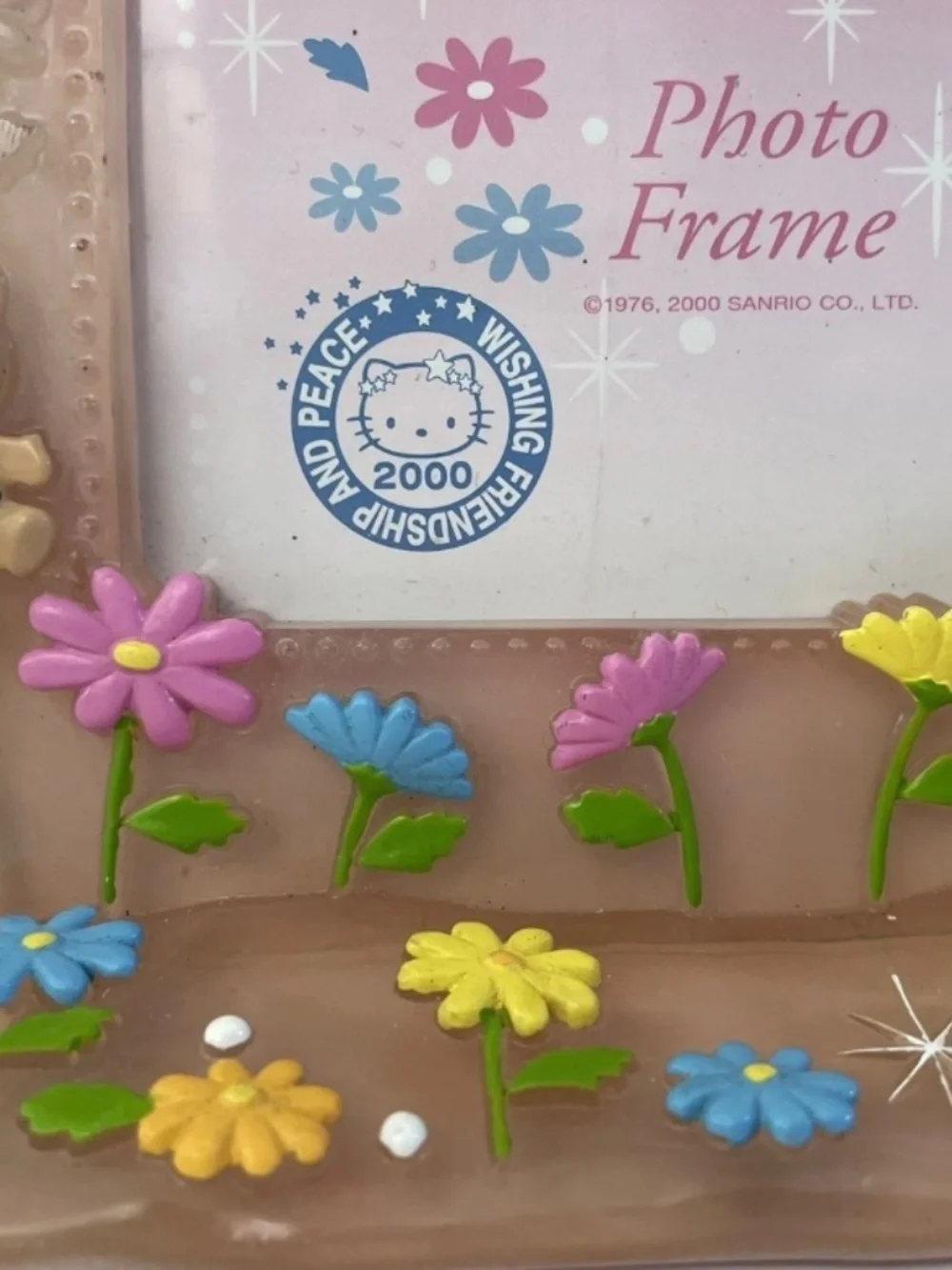 HTF Sanrio Hello Kitty Fairy Pink Figure Picture Frame Photo Stand 2000